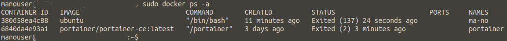 docker ps