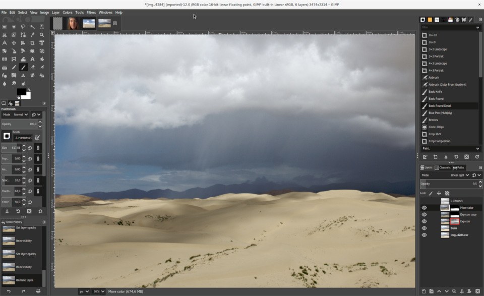 GIMP 2.10 interface